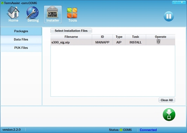 Installing software on PAX D200 with Prolin OS