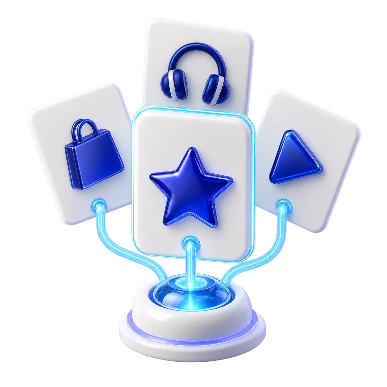 3D illustration of personalised card selection